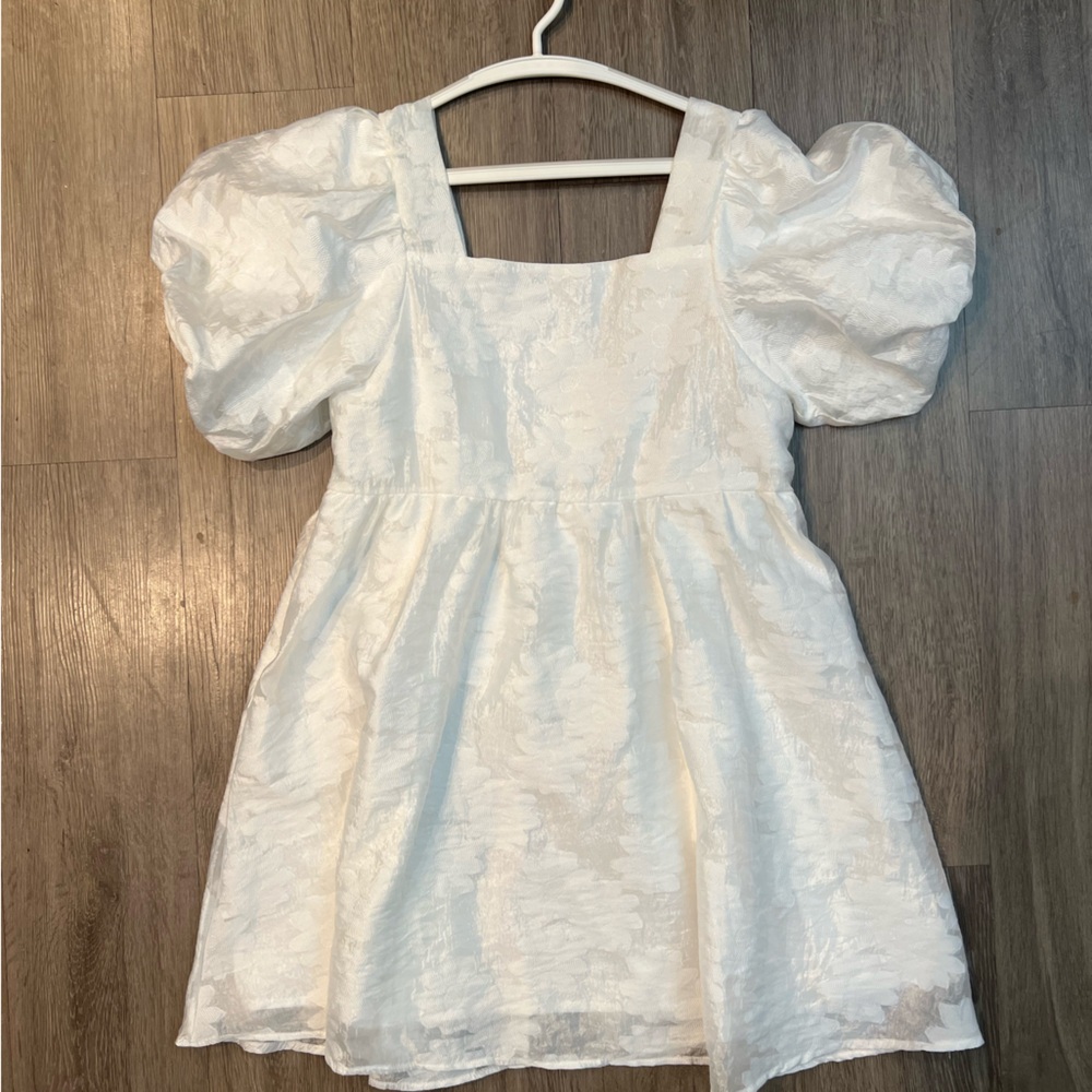 White Puff Sleeve Dress